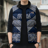 American Samoa Eagle Sleeveless Puffer Jacket Sea Turtle Traditional Polynesian Tribal Tattoo