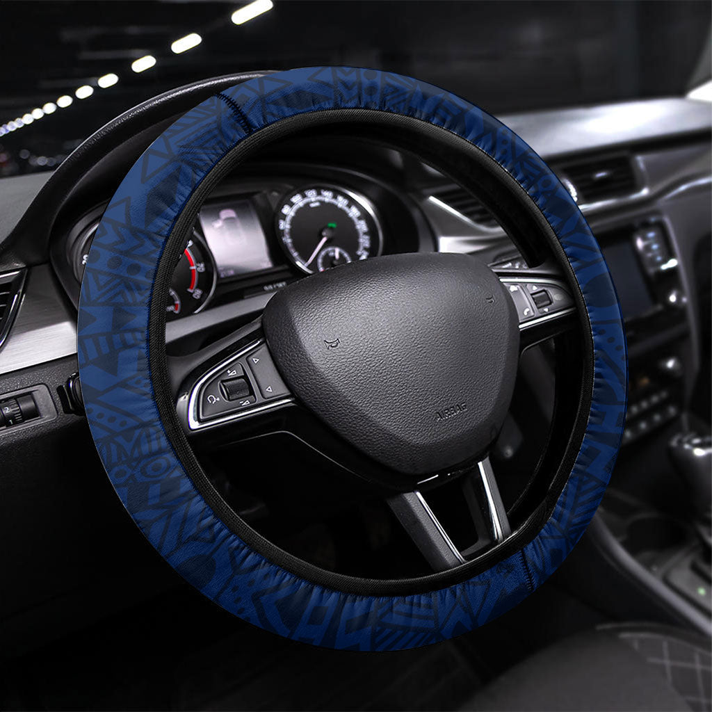 American Samoa Eagle Steering Wheel Cover Sea Turtle Traditional Polynesian Tribal Tattoo