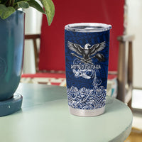 American Samoa Eagle Tumbler Cup Sea Turtle Traditional Polynesian Tribal Tattoo