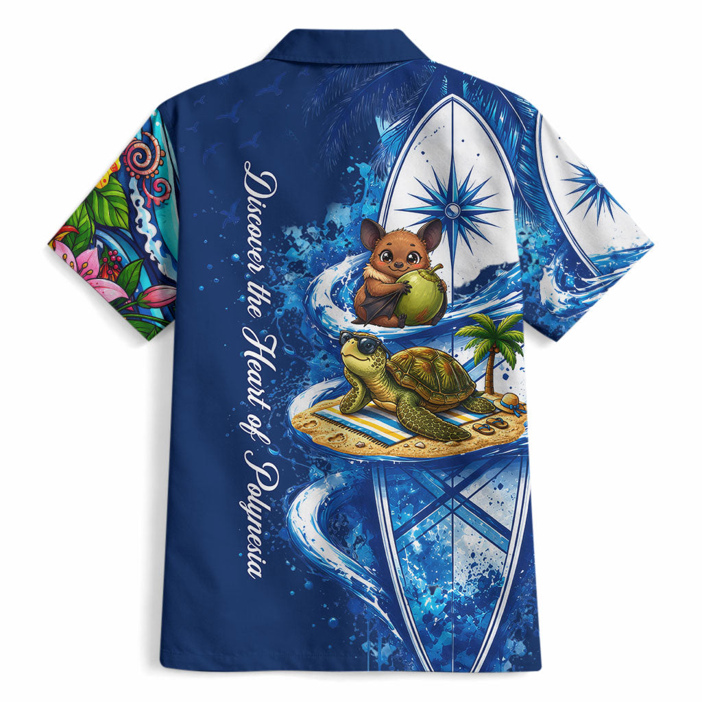 American Samoa Pago Pago Hawaiian Shirt Sea Turtle And Fruit Bat - Tropical Hibiscus Flowers Polynesian TS04 - Polynesian Pride