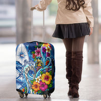 American Samoa Pago Pago Luggage Cover Sea Turtle And Fruit Bat - Tropical Hibiscus Flowers Polynesian TS04 - Polynesian Pride