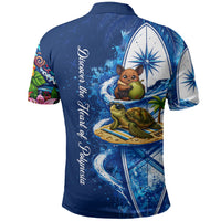 American Samoa Pago Pago Polo Shirt Sea Turtle And Fruit Bat - Tropical Hibiscus Flowers Polynesian