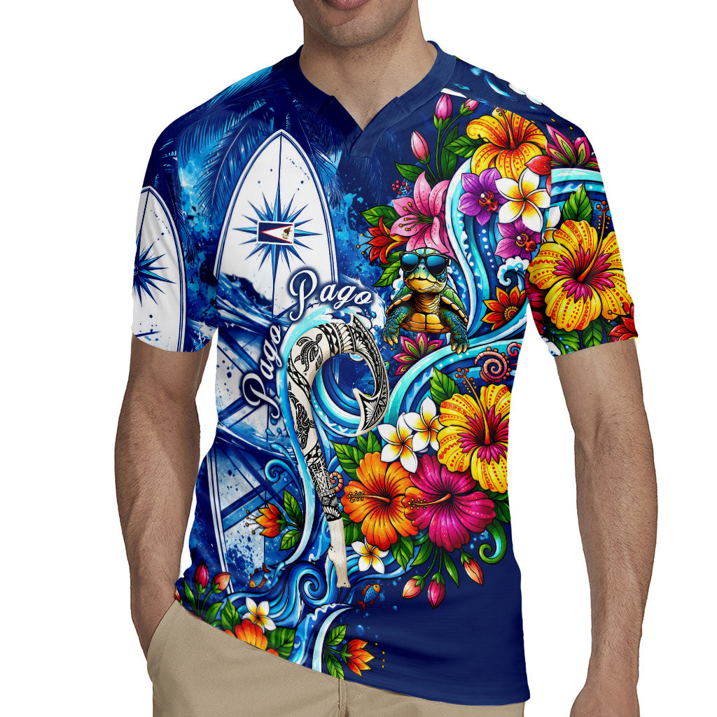 American Samoa Pago Pago Rugby Jersey Sea Turtle And Fruit Bat - Tropical Hibiscus Flowers Polynesian