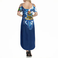 American Samoa Pago Pago Summer Maxi Dress Sea Turtle And Fruit Bat - Tropical Hibiscus Flowers Polynesian TS04 - Polynesian Pride