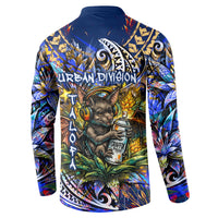 American Samoa Warrior Button Sweatshirt Polynesian Fruit Bat Talofa Urban Graffiti Street Art