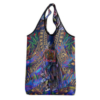 American Samoa Warrior Grocery Bag Polynesian Fruit Bat Talofa Urban Graffiti Street Art