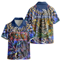 American Samoa Warrior Kid Hawaiian Shirt Polynesian Fruit Bat Talofa Urban Graffiti Street Art
