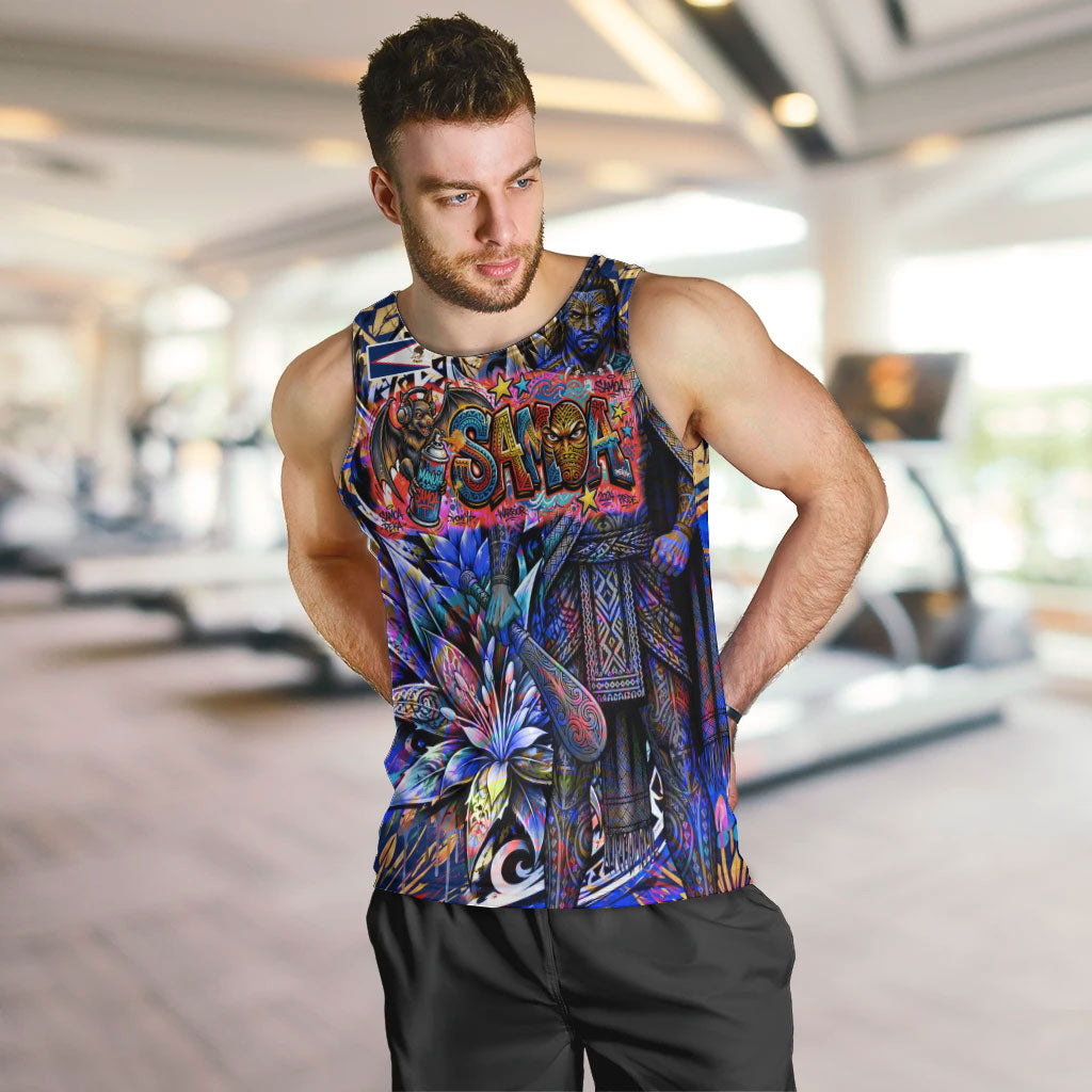 American Samoa Warrior Men Tank Top Polynesian Fruit Bat Talofa Urban Graffiti Street Art