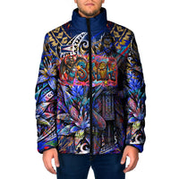 American Samoa Warrior Padded Jacket Polynesian Fruit Bat Talofa Urban Graffiti Street Art