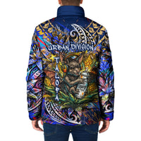 American Samoa Warrior Padded Jacket Polynesian Fruit Bat Talofa Urban Graffiti Street Art