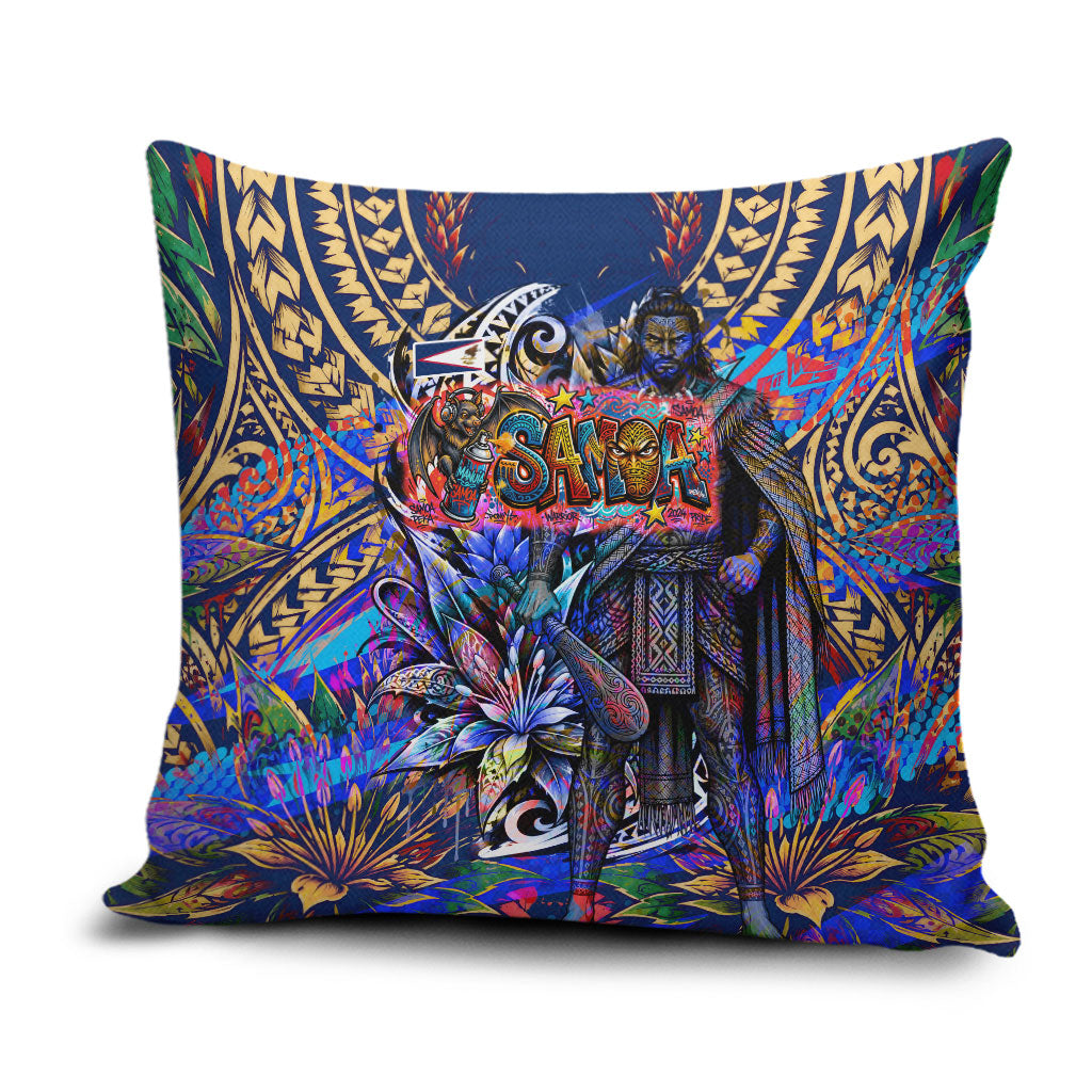 American Samoa Warrior Pillow Cover Polynesian Fruit Bat Talofa Urban Graffiti Street Art