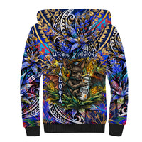 American Samoa Warrior Sherpa Hoodie Polynesian Fruit Bat Talofa Urban Graffiti Street Art