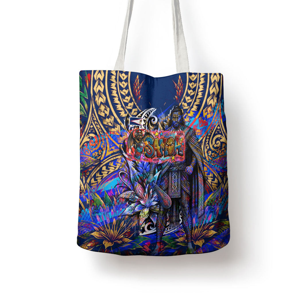 American Samoa Warrior Tote Bag Polynesian Fruit Bat Talofa Urban Graffiti Street Art