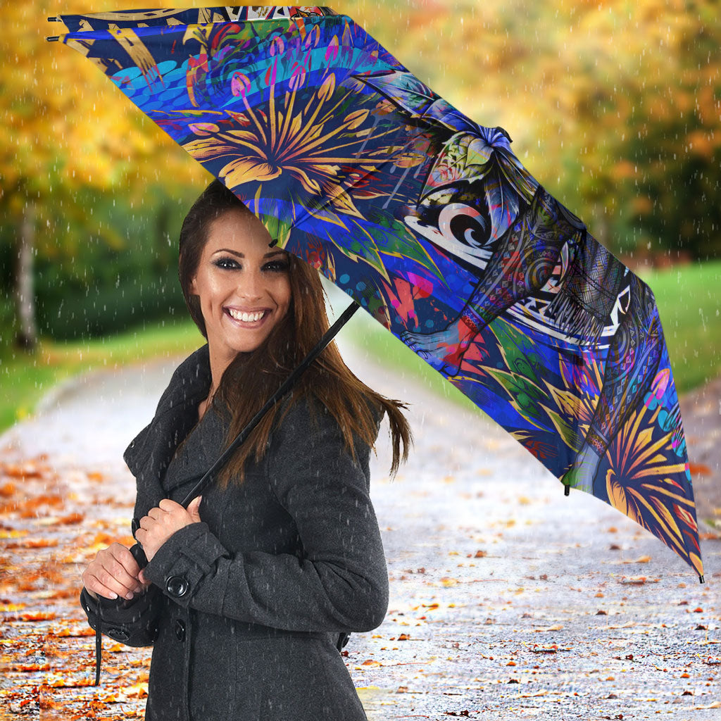 American Samoa Warrior Umbrella Polynesian Fruit Bat Talofa Urban Graffiti Street Art