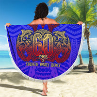 Personalized Polynesian 60th Birthday Beach Blanket Polynesian Tribal Art Vintage Ocean Pattern TS04 - Polynesian Pride