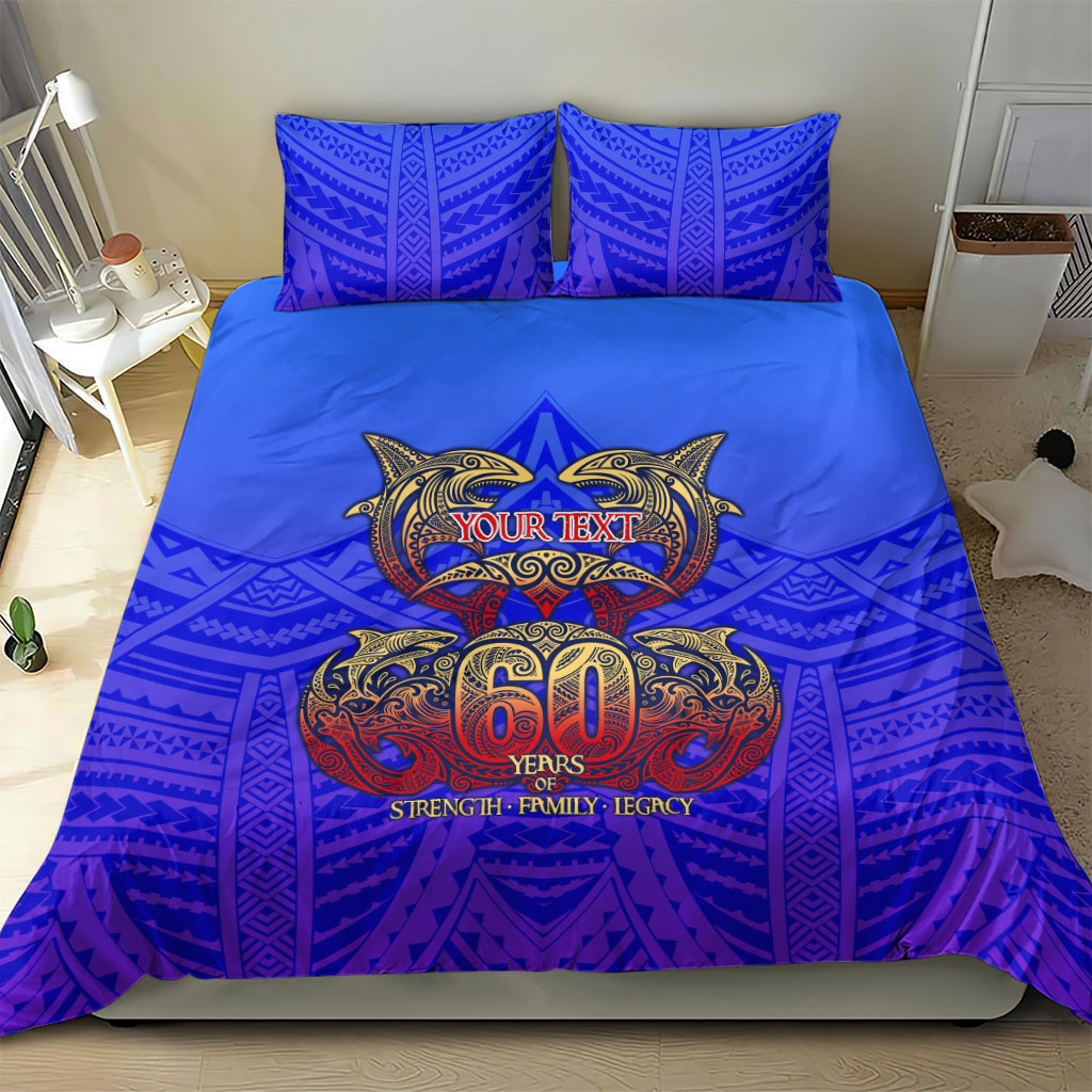 Personalized Polynesian 60th Birthday Bedding Set Polynesian Tribal Art Vintage Ocean Pattern TS04 - Polynesian Pride
