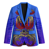 Personalized Polynesian 60th Birthday Blazer Polynesian Tribal Art Vintage Ocean Pattern TS04 Unisex Blue Yellow - Polynesian Pride