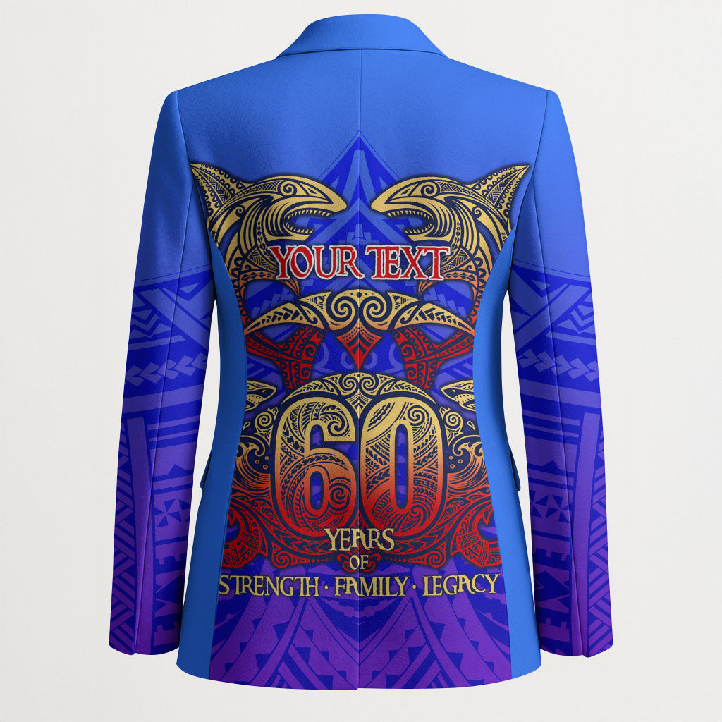 Personalized Polynesian 60th Birthday Blazer Polynesian Tribal Art Vintage Ocean Pattern TS04 - Polynesian Pride