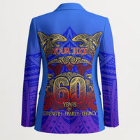 Personalized Polynesian 60th Birthday Blazer Polynesian Tribal Art Vintage Ocean Pattern TS04 - Polynesian Pride