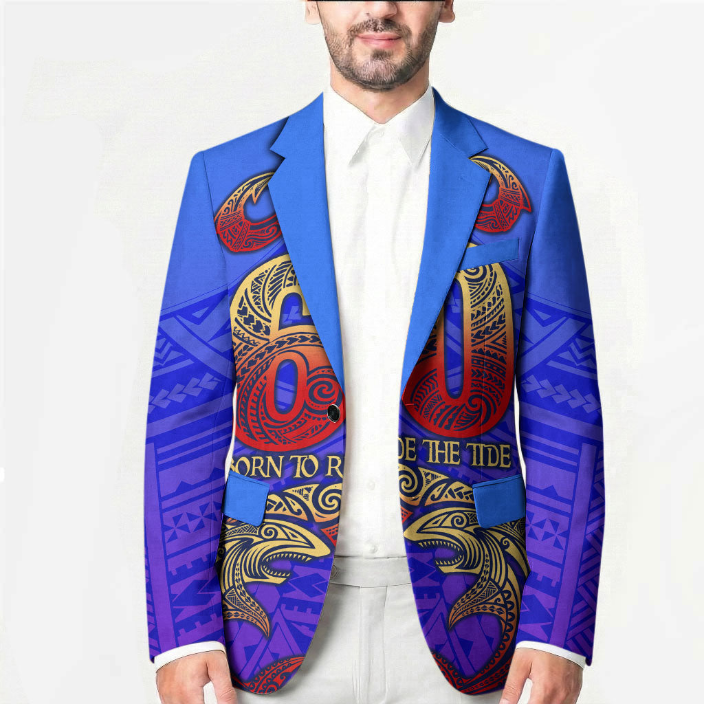 Personalized Polynesian 60th Birthday Blazer Polynesian Tribal Art Vintage Ocean Pattern TS04 - Polynesian Pride