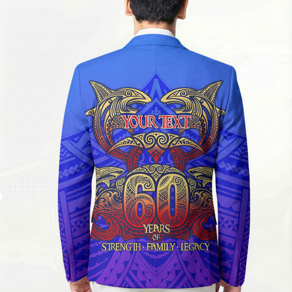 Personalized Polynesian 60th Birthday Blazer Polynesian Tribal Art Vintage Ocean Pattern TS04 - Polynesian Pride