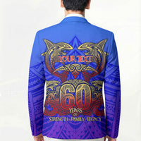 Personalized Polynesian 60th Birthday Blazer Polynesian Tribal Art Vintage Ocean Pattern TS04 - Polynesian Pride