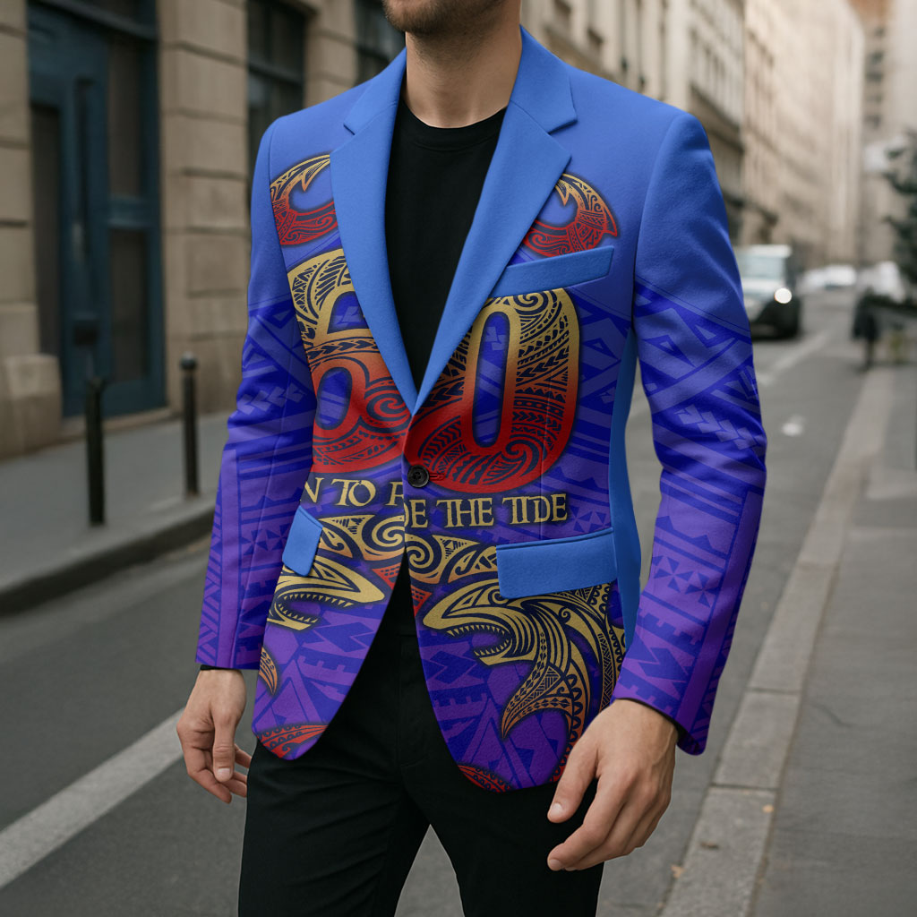 Personalized Polynesian 60th Birthday Blazer Polynesian Tribal Art Vintage Ocean Pattern TS04 - Polynesian Pride