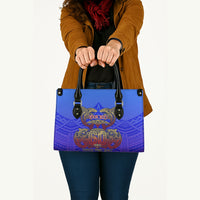 Personalized Polynesian 60th Birthday Leather Bag Polynesian Tribal Art Vintage Ocean Pattern TS04 - Polynesian Pride