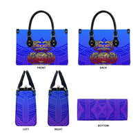 Personalized Polynesian 60th Birthday Leather Bag Polynesian Tribal Art Vintage Ocean Pattern TS04 - Polynesian Pride