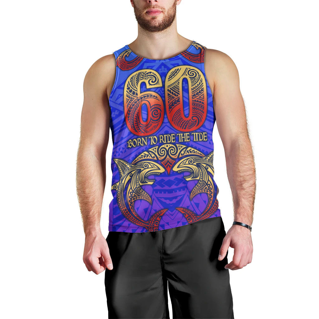 Personalized Polynesian 60th Birthday Men Tank Top Polynesian Tribal Art Vintage Ocean Pattern TS04 - Polynesian Pride