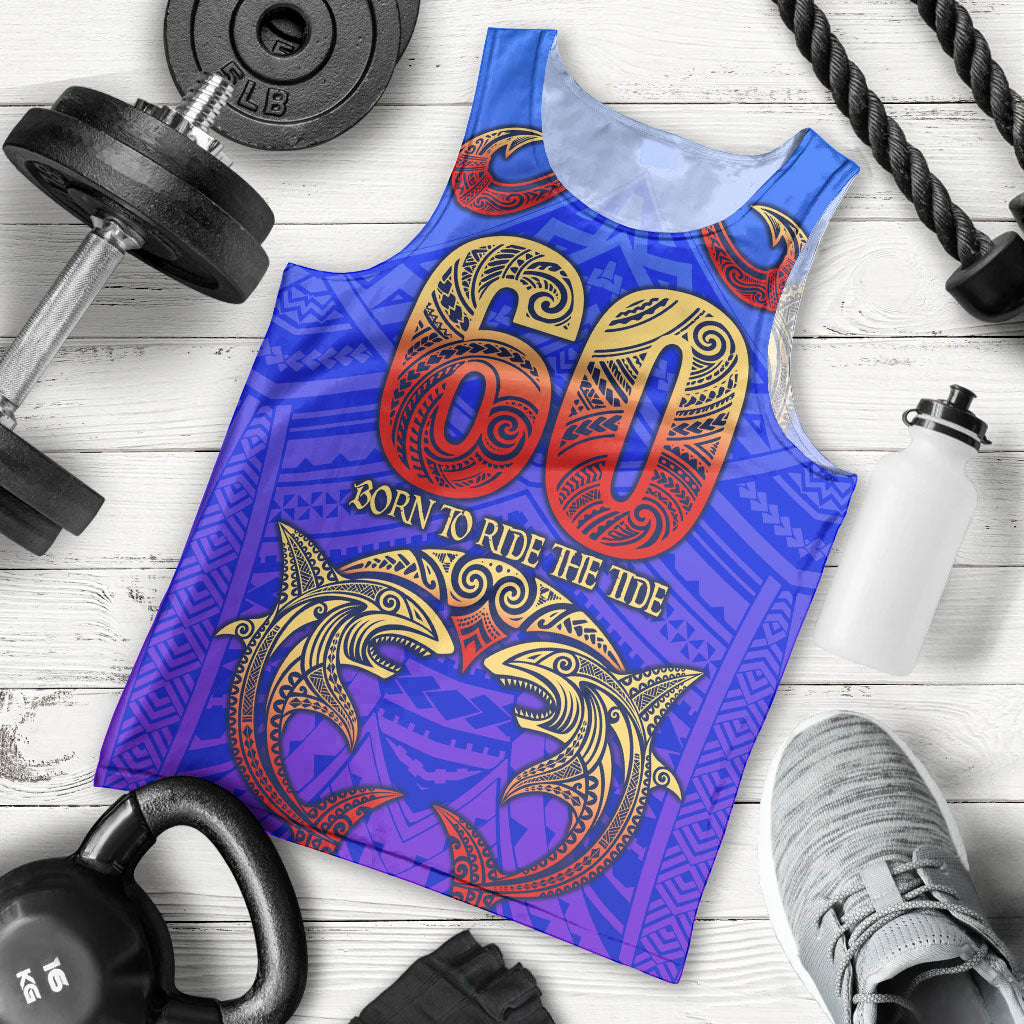 Personalized Polynesian 60th Birthday Men Tank Top Polynesian Tribal Art Vintage Ocean Pattern TS04 - Polynesian Pride