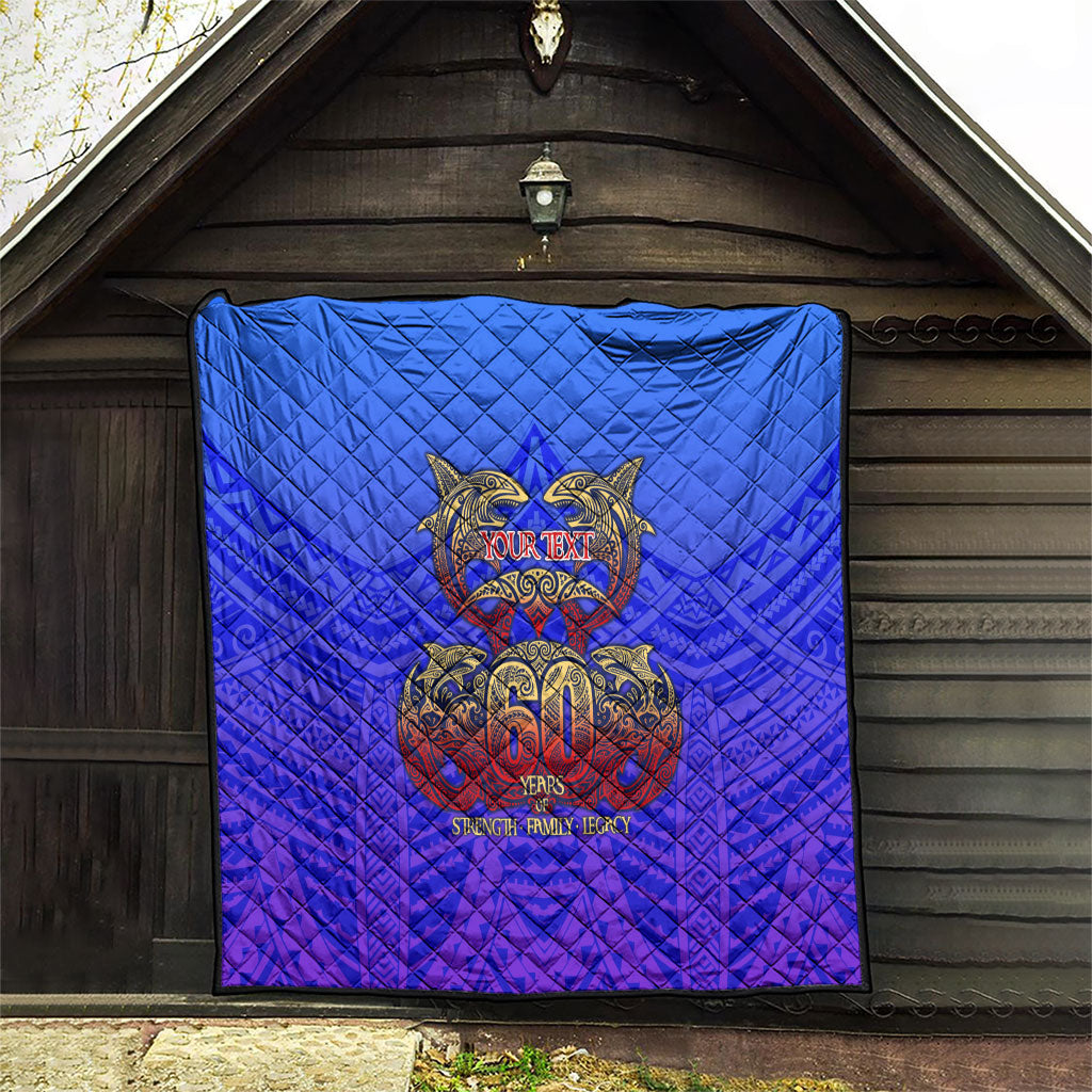 Personalized Polynesian 60th Birthday Quilt Polynesian Tribal Art Vintage Ocean Pattern TS04 - Polynesian Pride