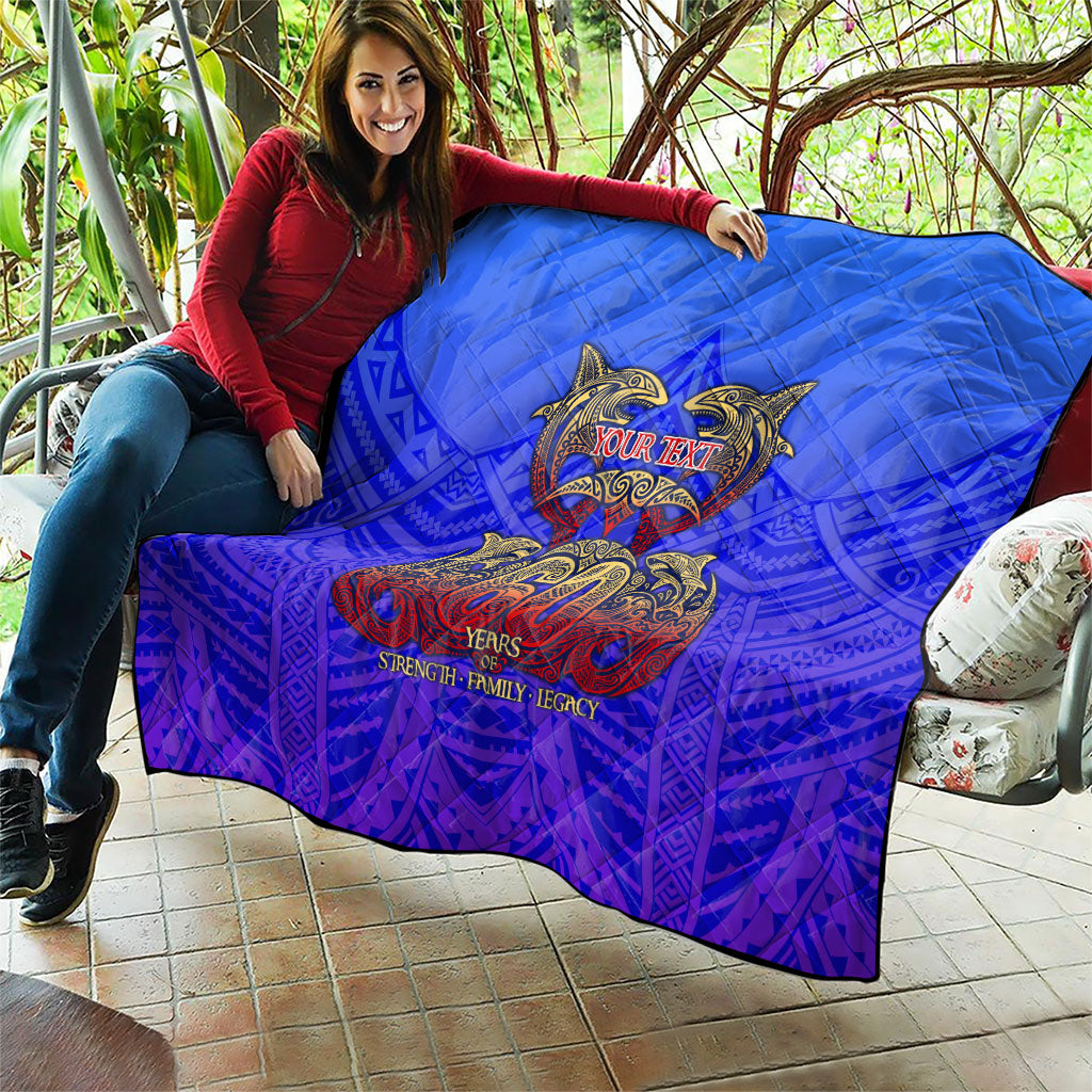 Personalized Polynesian 60th Birthday Quilt Polynesian Tribal Art Vintage Ocean Pattern TS04 - Polynesian Pride