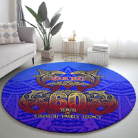 Personalized Polynesian 60th Birthday Round Carpet Polynesian Tribal Art Vintage Ocean Pattern TS04 - Polynesian Pride