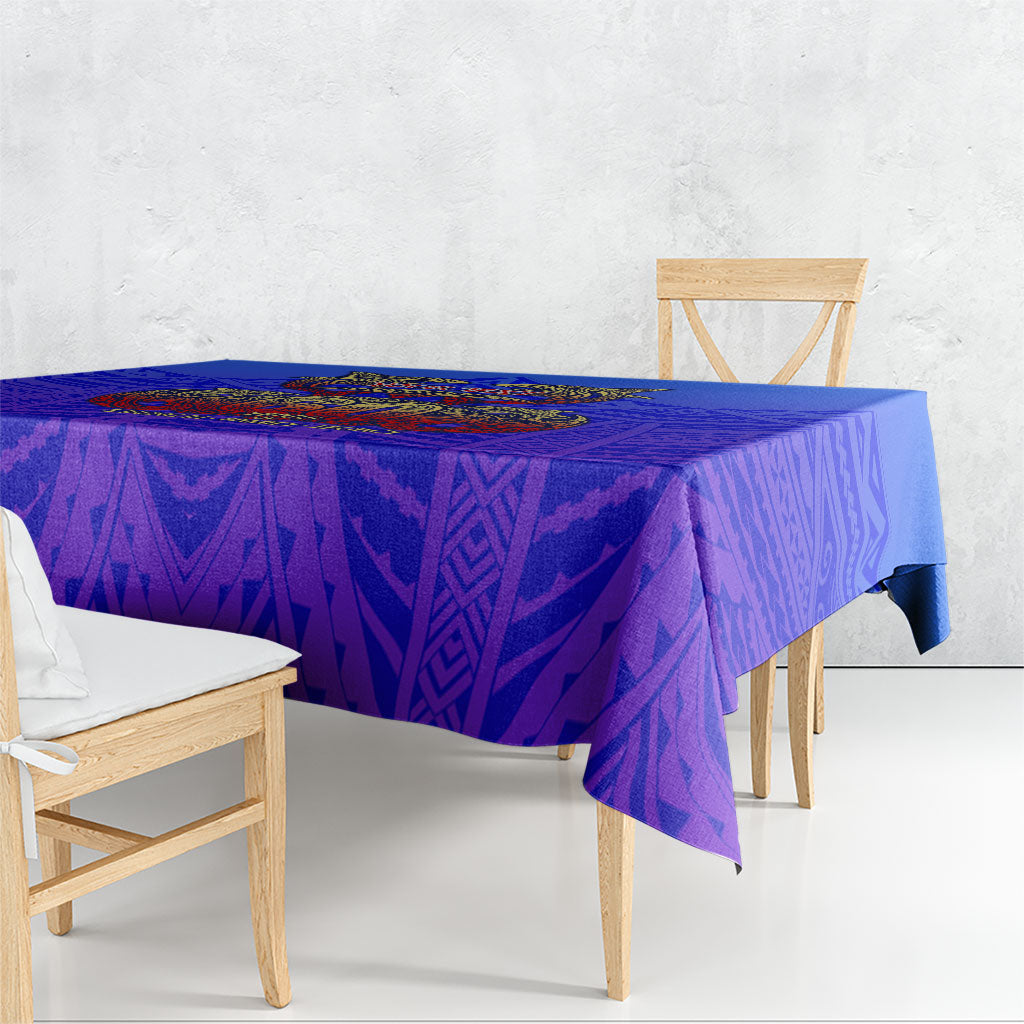 Personalized Polynesian 60th Birthday Tablecloth Polynesian Tribal Art Vintage Ocean Pattern TS04 - Polynesian Pride