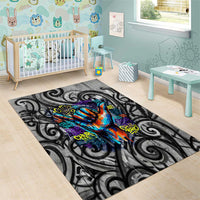 Chur Bro Shaka Sign Area Rug New Zealand Koru Colorful Graffiti Splash