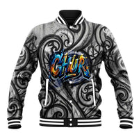 Chur Bro Shaka Sign Baseball Jacket New Zealand Koru Colorful Graffiti Splash TS04 Unisex Multicolor - Polynesian Pride