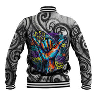 Chur Bro Shaka Sign Baseball Jacket New Zealand Koru Colorful Graffiti Splash TS04 - Polynesian Pride