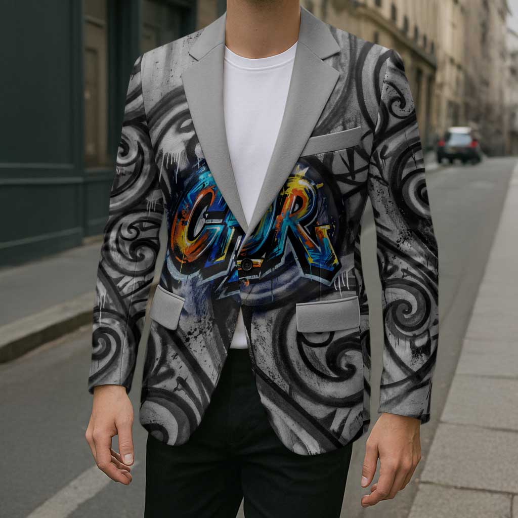 Chur Bro Shaka Sign Blazer New Zealand Koru Colorful Graffiti Splash