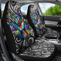 Chur Bro Shaka Sign Car Seat Cover New Zealand Koru Colorful Graffiti Splash