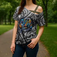 Chur Bro Shaka Sign Cross Shoulder Shirt New Zealand Koru Colorful Graffiti Splash TS04 - Polynesian Pride
