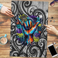 Chur Bro Shaka Sign Puzzle New Zealand Koru Colorful Graffiti Splash TS04 Multicolor - Polynesian Pride