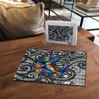 Chur Bro Shaka Sign Puzzle New Zealand Koru Colorful Graffiti Splash TS04 - Polynesian Pride