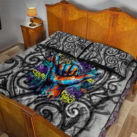 Chur Bro Shaka Sign Quilt Bed Set New Zealand Koru Colorful Graffiti Splash