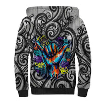 Chur Bro Shaka Sign Sherpa Hoodie New Zealand Koru Colorful Graffiti Splash TS04 - Polynesian Pride
