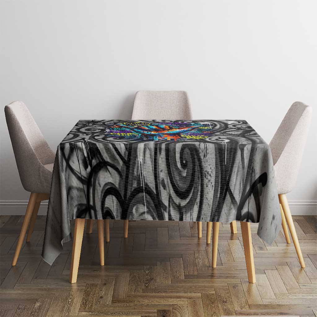 Chur Bro Shaka Sign Tablecloth New Zealand Koru Colorful Graffiti Splash