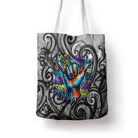 Chur Bro Shaka Sign Tote Bag New Zealand Koru Colorful Graffiti Splash