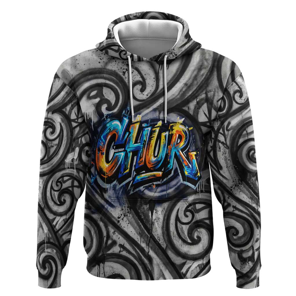 Chur Bro Shaka Sign Zip Hoodie New Zealand Koru Colorful Graffiti Splash TS04 Pullover Hoodie Multicolor - Polynesian Pride
