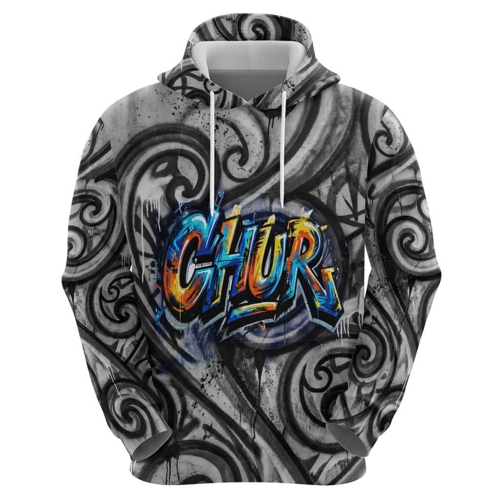 Chur Bro Shaka Sign Zip Hoodie New Zealand Koru Colorful Graffiti Splash TS04 - Polynesian Pride