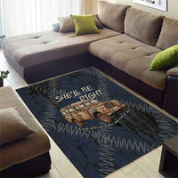 New Zealand She’ll Be Right Area Rug NZ Slang No. 8 Wire Map Pattern